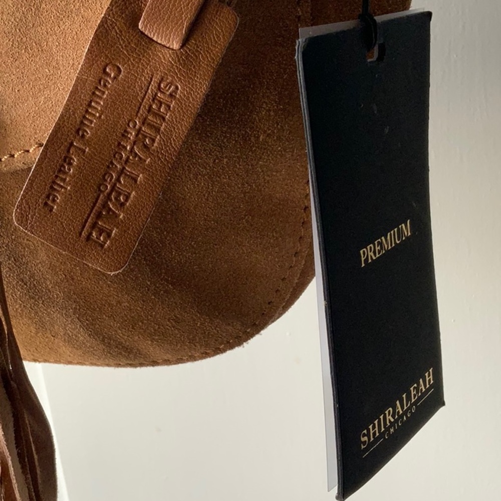 Shiraleah Chicago Brown Suede Leather Crossbody NWT - Picture 2 of 5